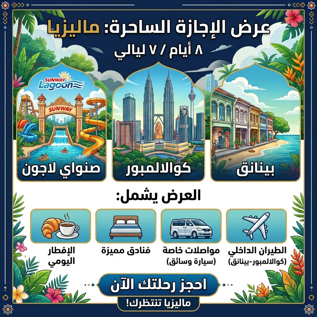 عرض الاجازة 8 ايام 7 ليالي الى ماليزيا