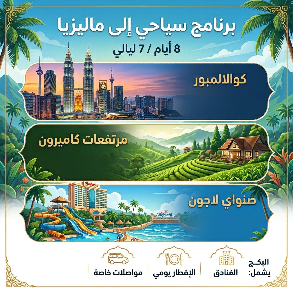 برنامج سياحي الى ماليزيا 8 أيام 7 ليالي