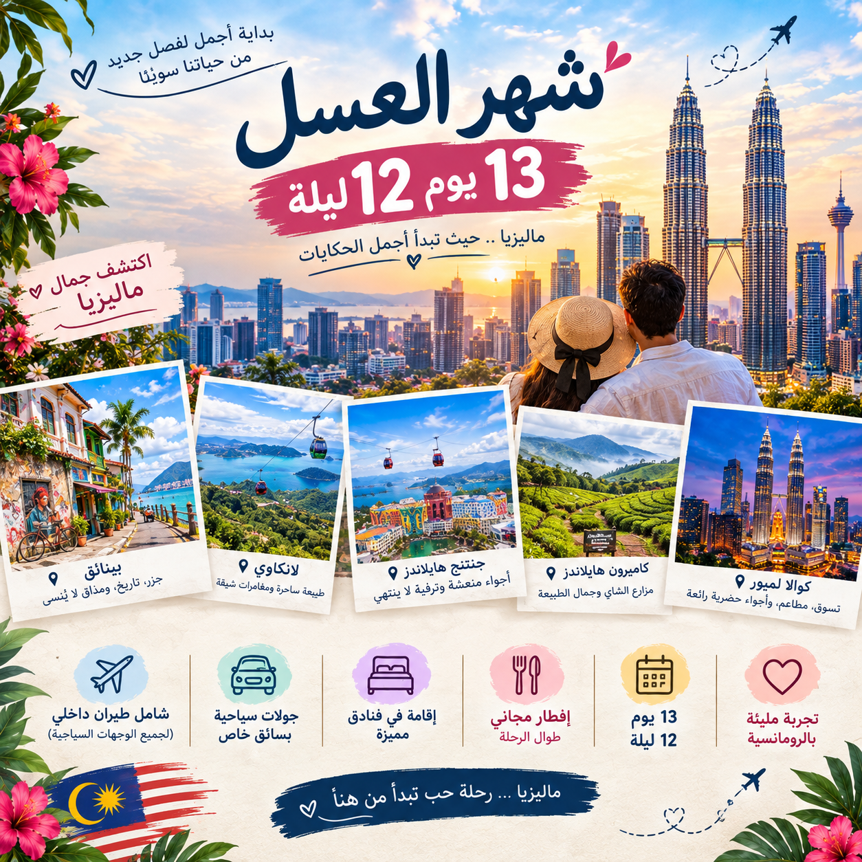 عرض شهر عسل 13 يوم - 12 ليلة مع مسبح خاص